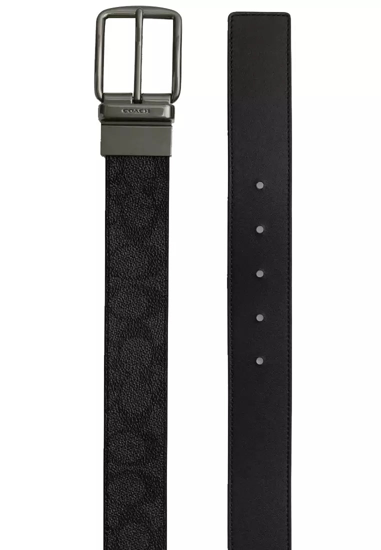 Coach Boxed Plaque And Harness Buckle Cut To Size Reversible Belt, 38 Mm