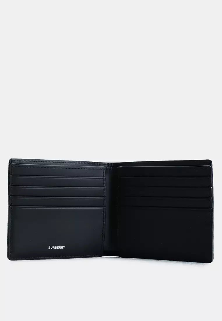 BURBERRY MEN'S CHECK CANVAS BIFOLD WALLET