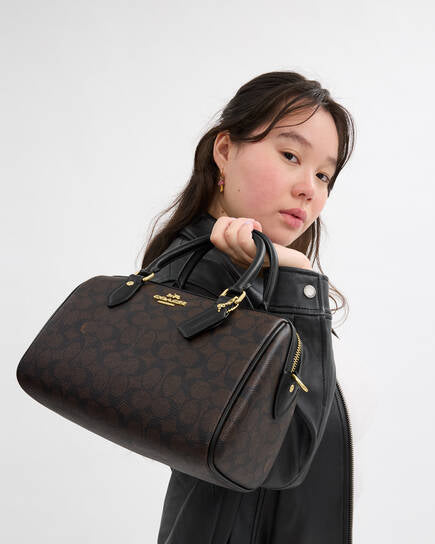 Coach Rowan Large Satchel Bag In Signature Canvas