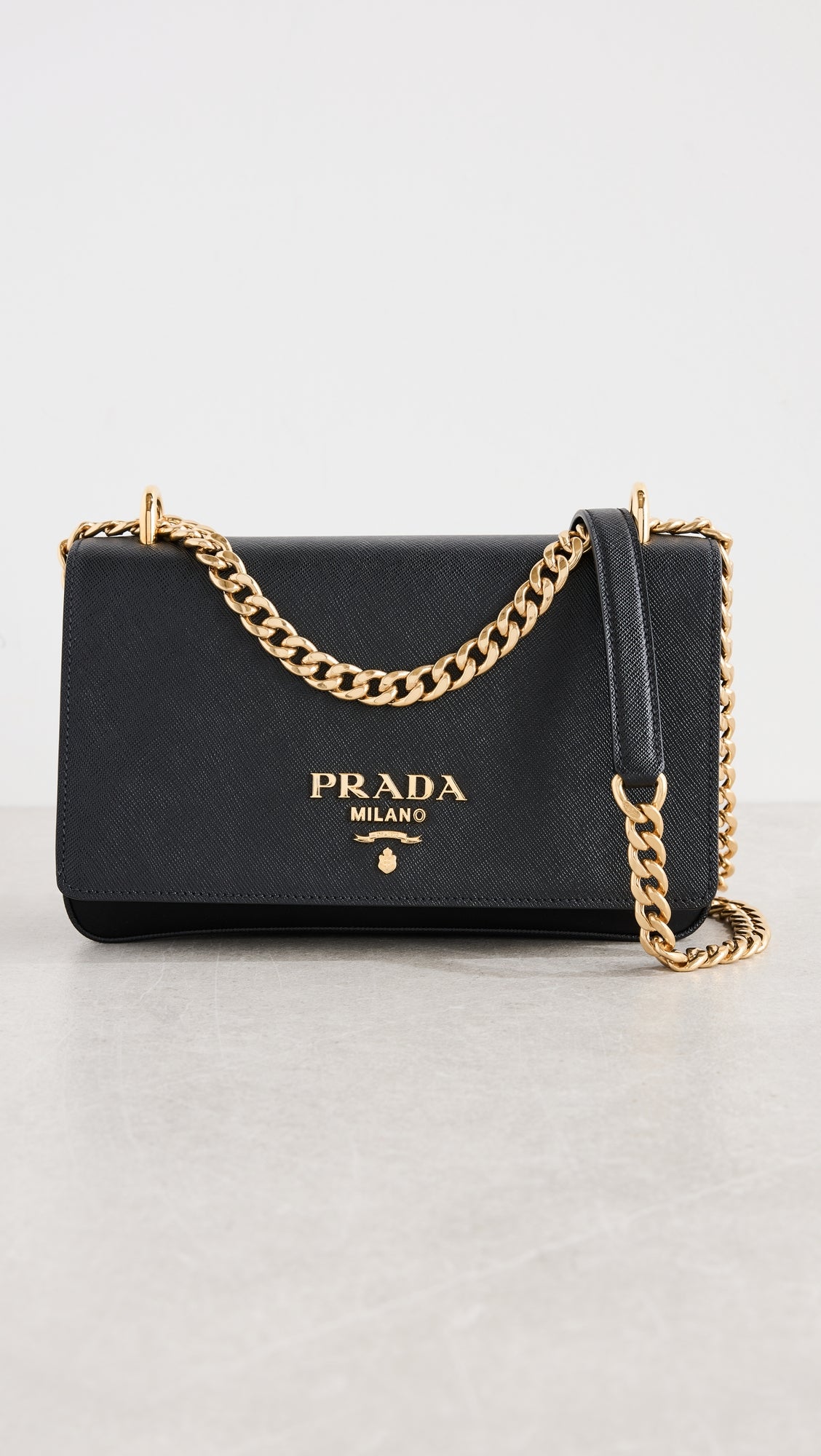 Prada Saffiano Tessuto Nylon Chain Shoulder Bag