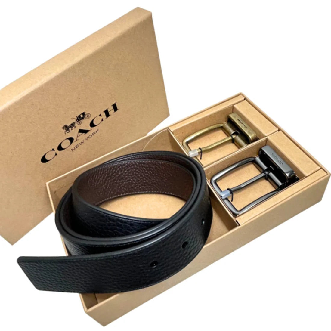 Coach Boxed Harness Buckle Cut-To-Size Reversible Belt