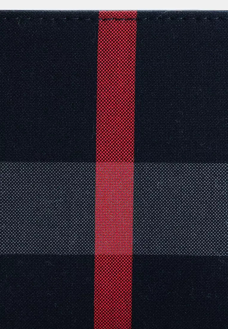 BURBERRY MEN'S CHECK CANVAS BIFOLD WALLET