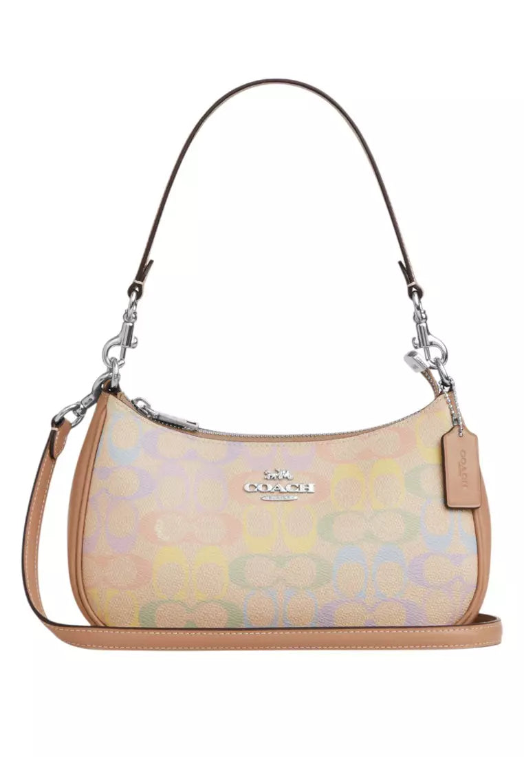 Coach Teri Shoulder Bag In Rainbow Signature Canvas