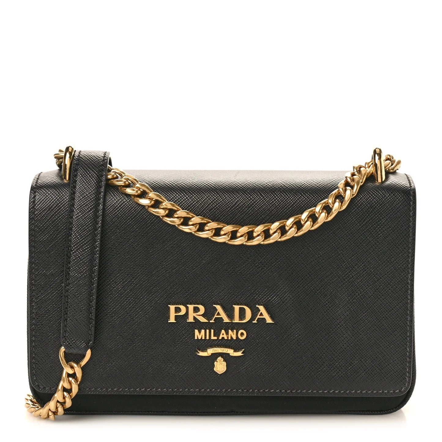 Prada Saffiano Tessuto Nylon Chain Shoulder Bag