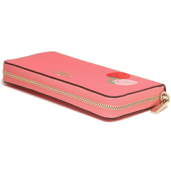 Kate Spade Strawberry Picnic In The Park Large Continental Wallet Pink