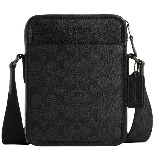 Coach Sullivan Crossbody Bag In Signature Canvas - Charcoal/ Black CAT78