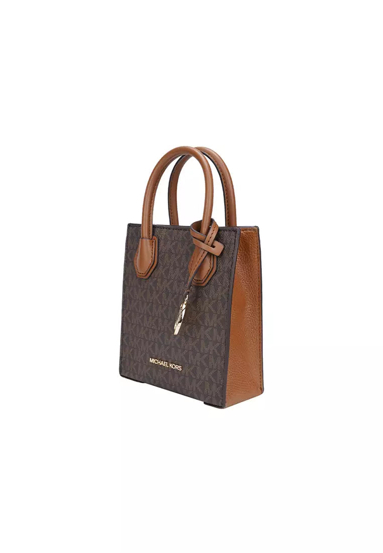 Michael Kors Brown Monogram Mini Tote Bag Crossbody Bag