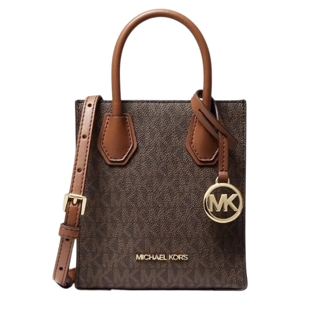 Michael Kors Brown Monogram Mini Tote Bag Crossbody Bag
