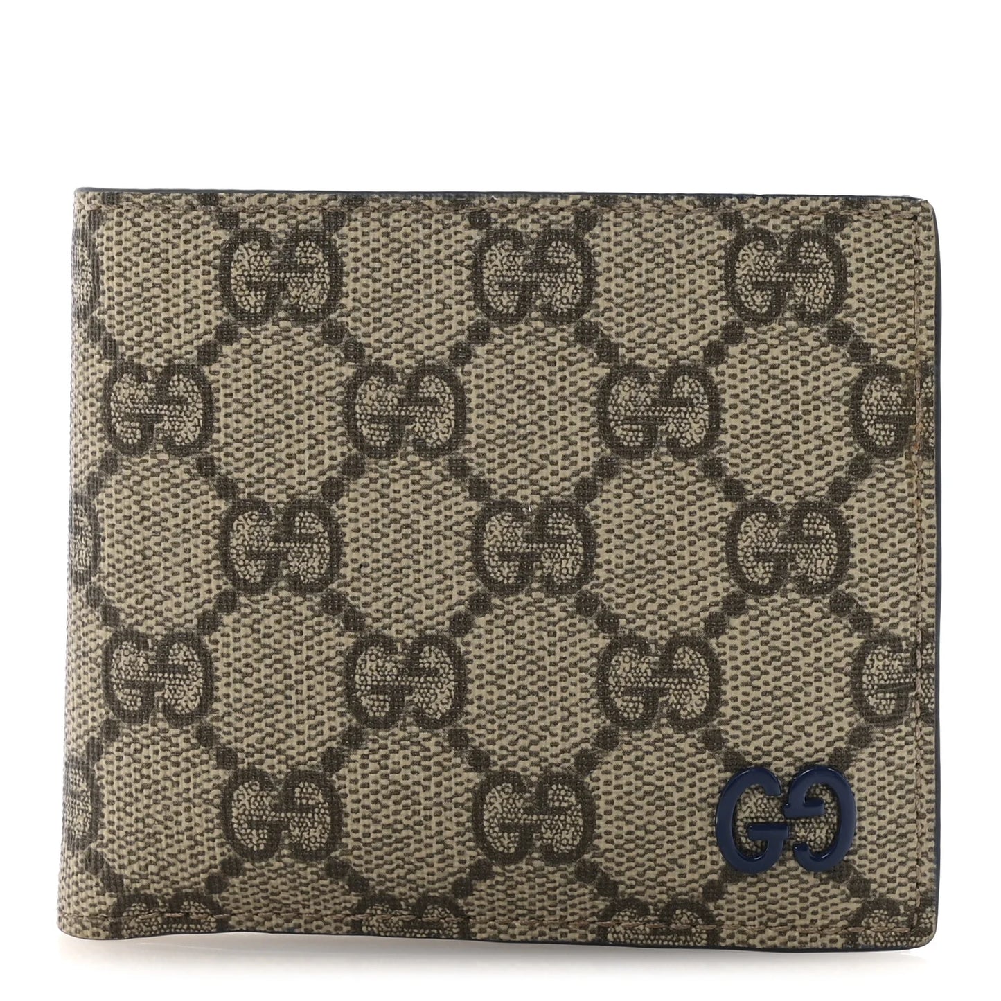 Gucci GG Supreme Monogram Bi-Fold Wallet Beige Ebony Royale
