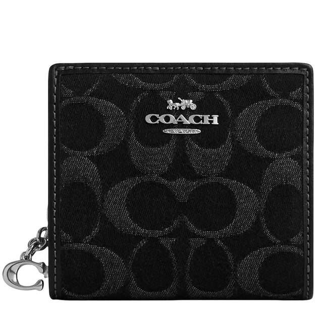 Coach Snap Wallet In Signature Denim
