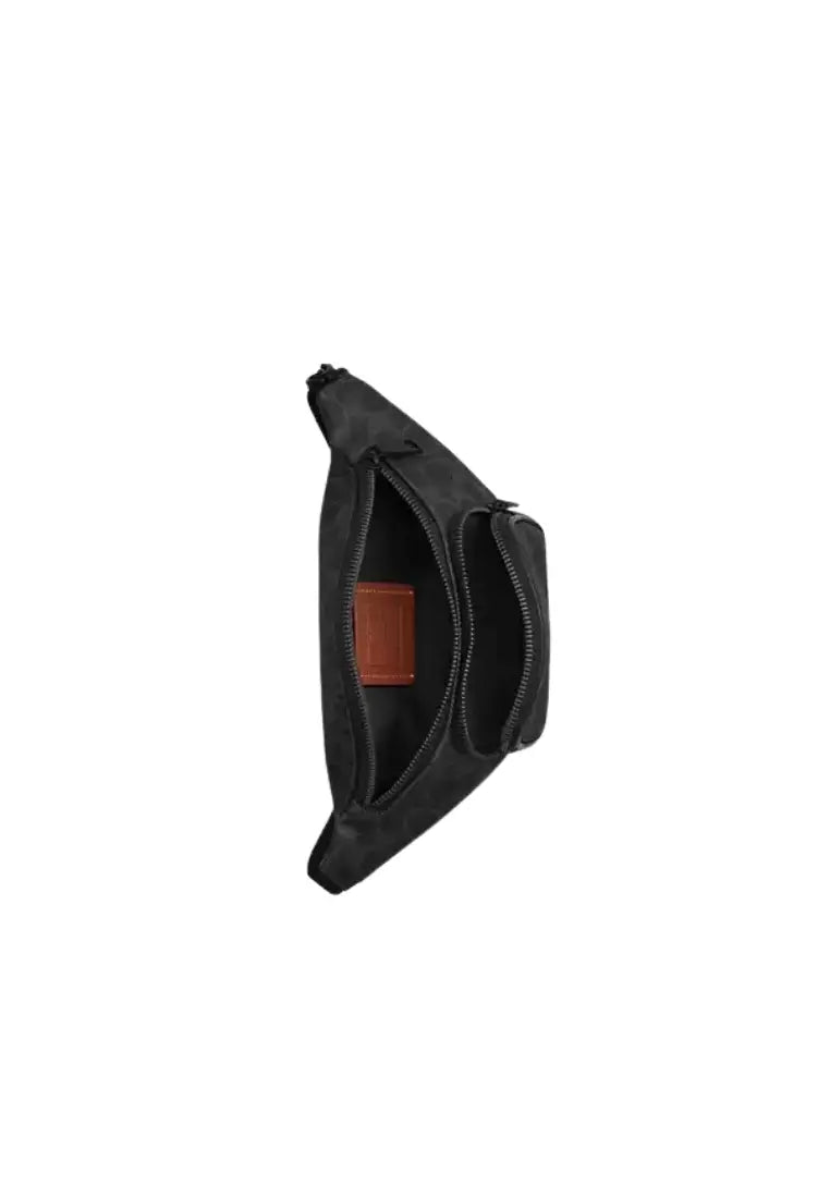 Coach Travis 30 Belt Bag In Signature Canvas In Black Signature