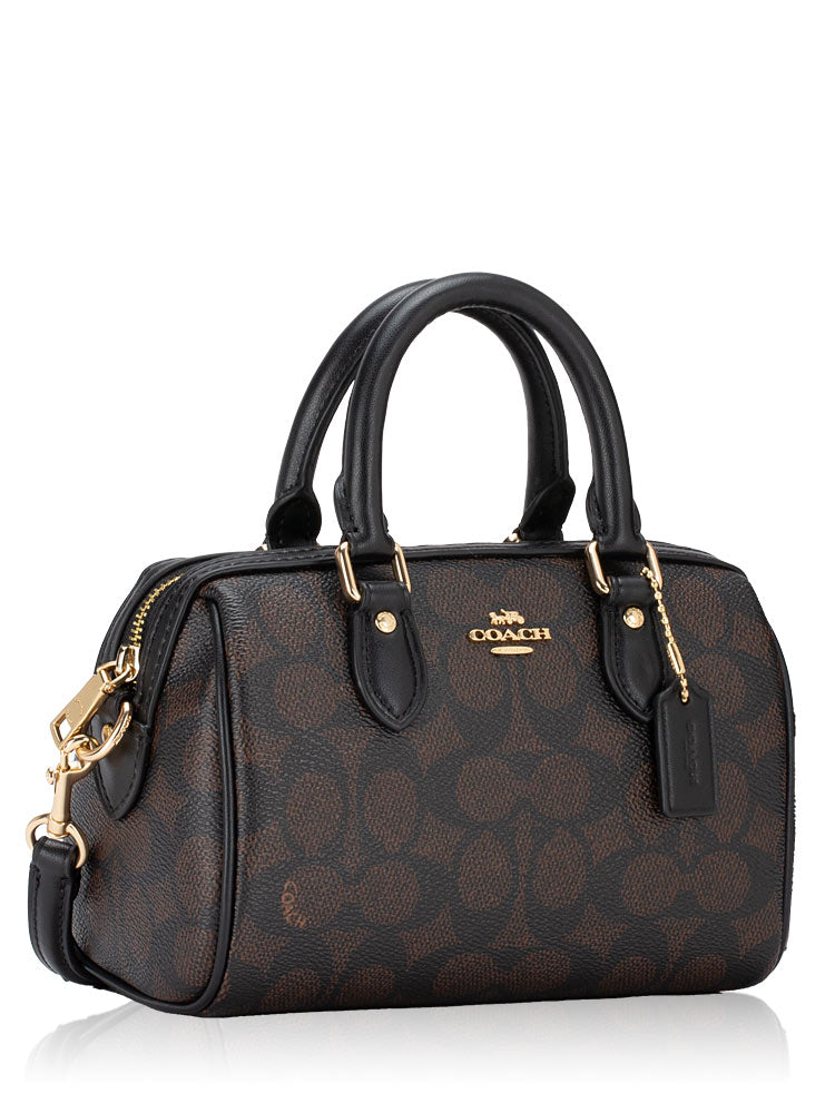 Coach CW329 Signature Rowan Mini Crossbody Walnut Black