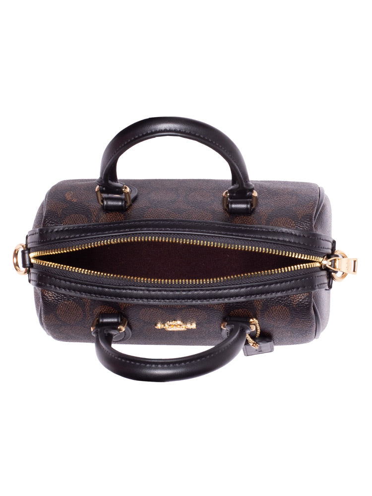 Coach CW329 Signature Rowan Mini Crossbody Walnut Black