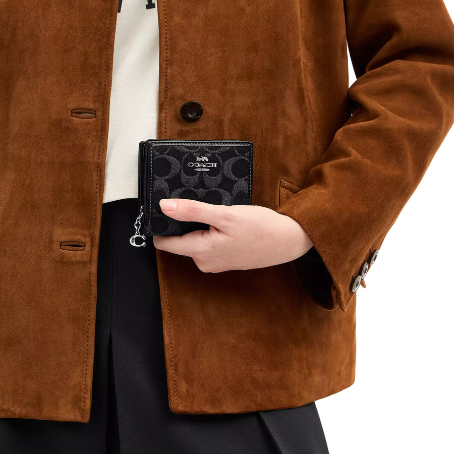 Coach Snap Wallet In Signature Denim