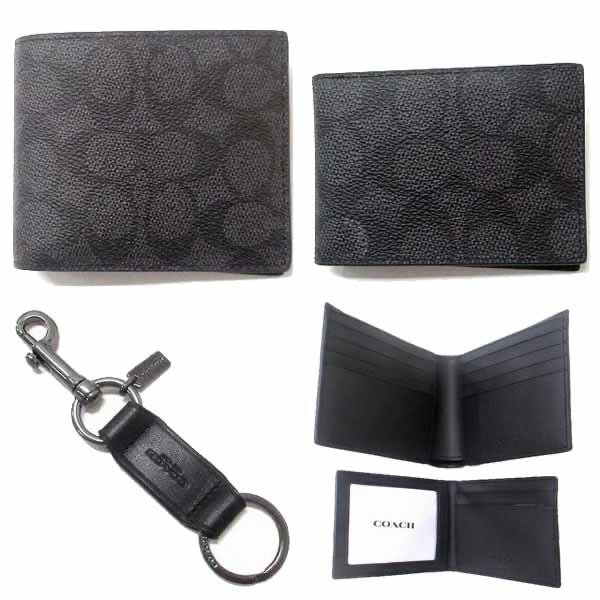 Coach Men's Boxed Classic Logo 3-In-1 Wallet GiftSet