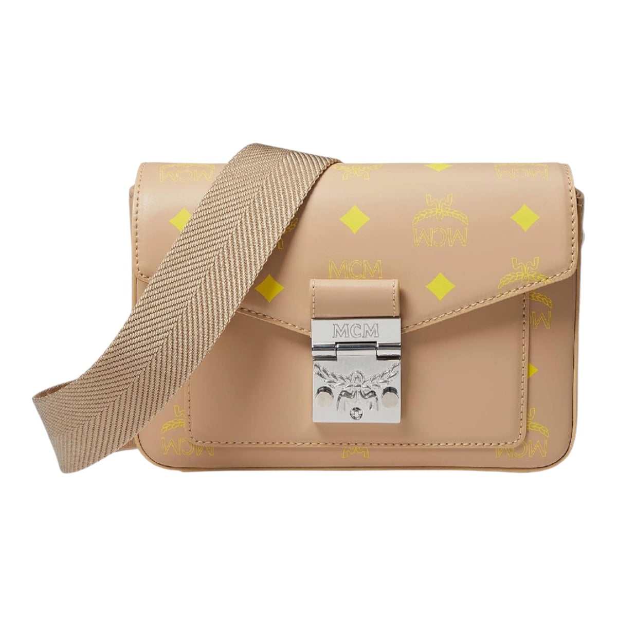 MCM Unisex Color Splash Logo Small Crossbody