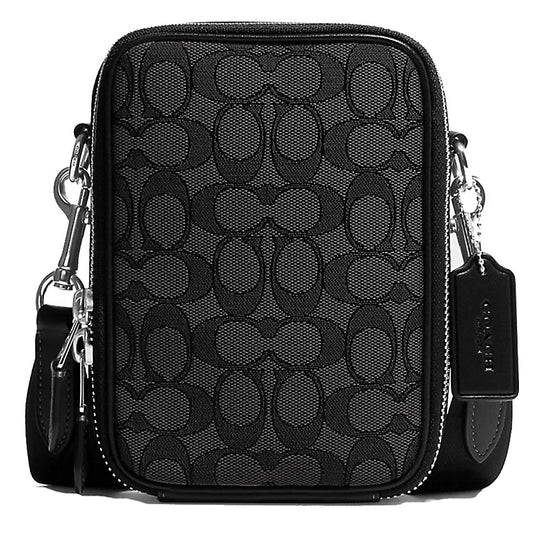 Coach Stanton Crossbody Bag In Signature Jacquard in Charcoal