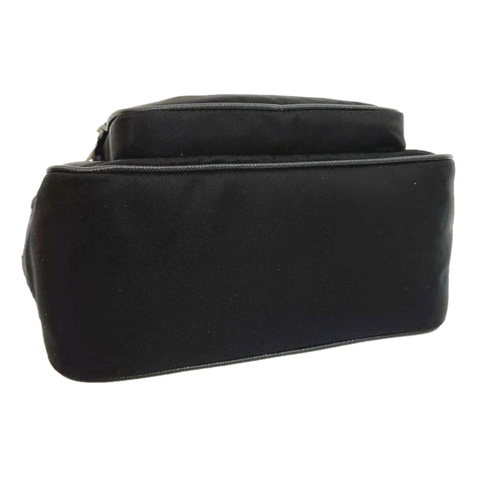 Prada Black Tessuto Nylon and Saffiano Leather Crossbody Satchel