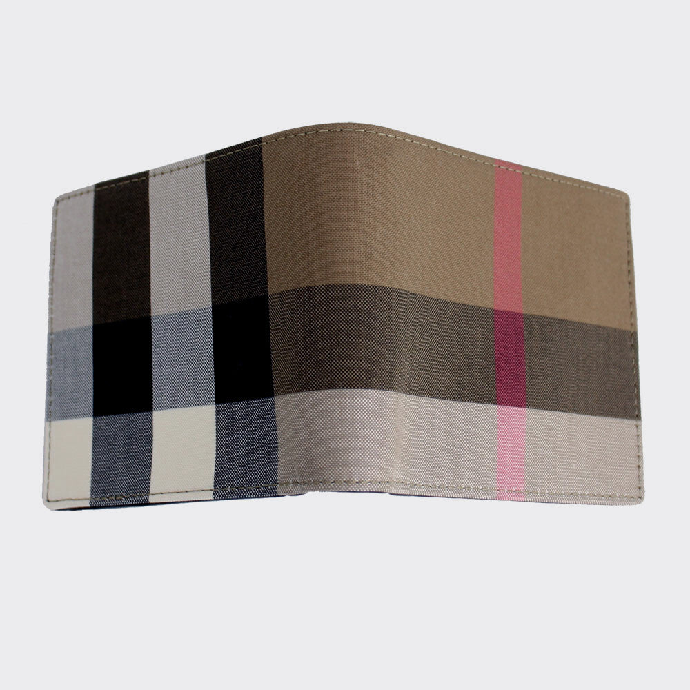 BURBERRY MEN'S CHECK CANVAS BIFOLD WALLET