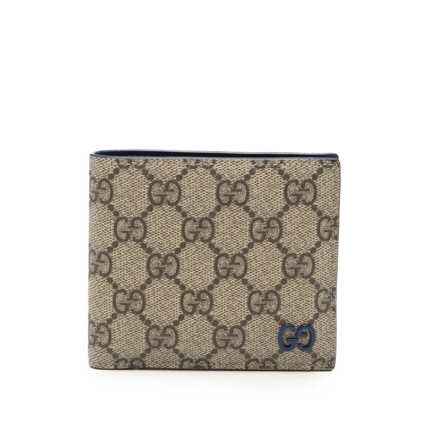 Gucci GG Supreme Monogram Bi-Fold Wallet Beige Ebony Royale