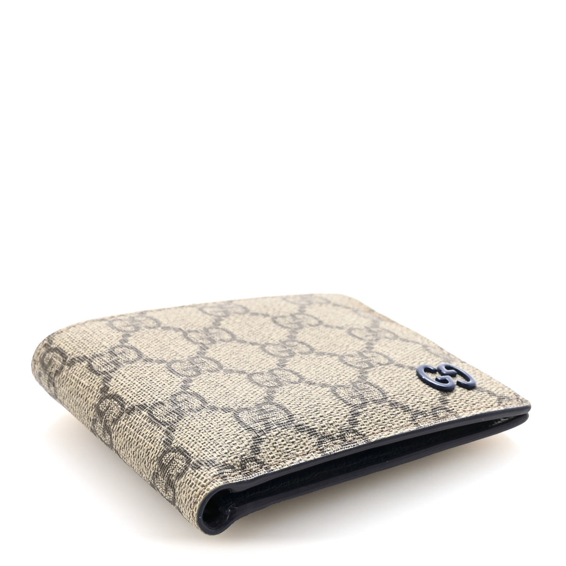 Gucci GG Supreme Monogram Bi-Fold Wallet Beige Ebony Royale
