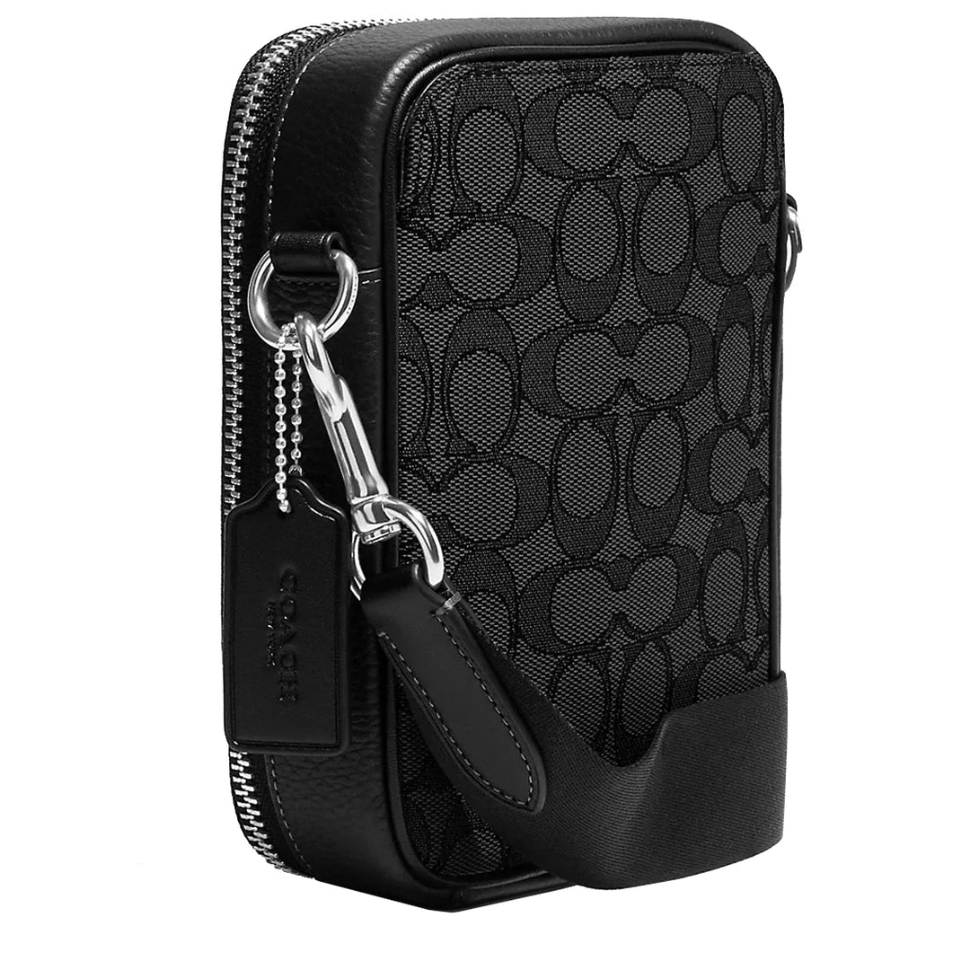 Coach Stanton Crossbody Bag In Signature Jacquard in Charcoal