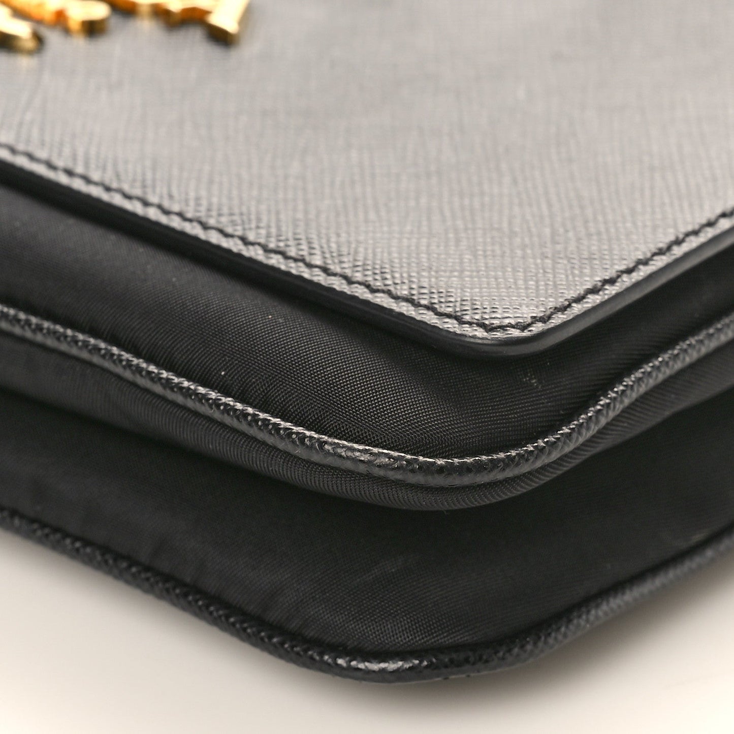 Prada Saffiano Tessuto Nylon Chain Shoulder Bag