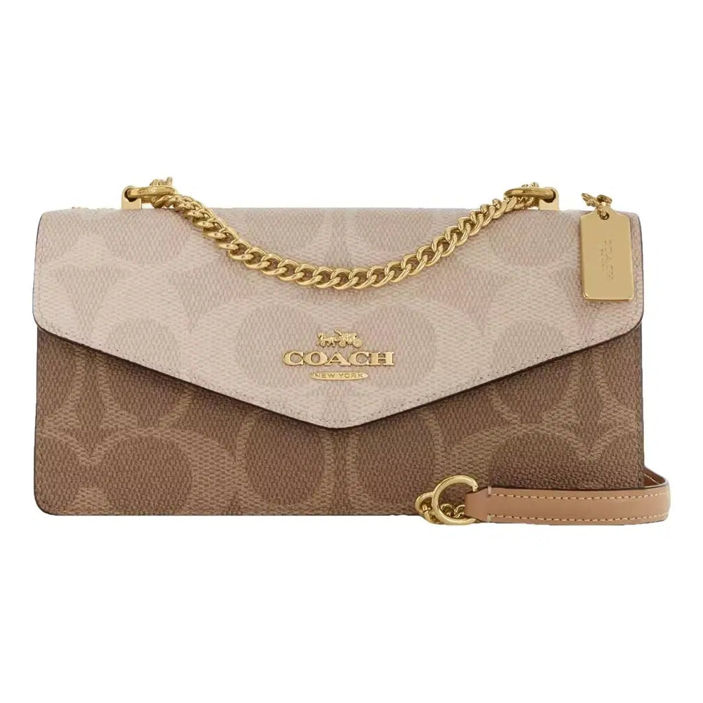 Coach Klare Envelope Crossbody Bag In Blocked Signature Canvas
