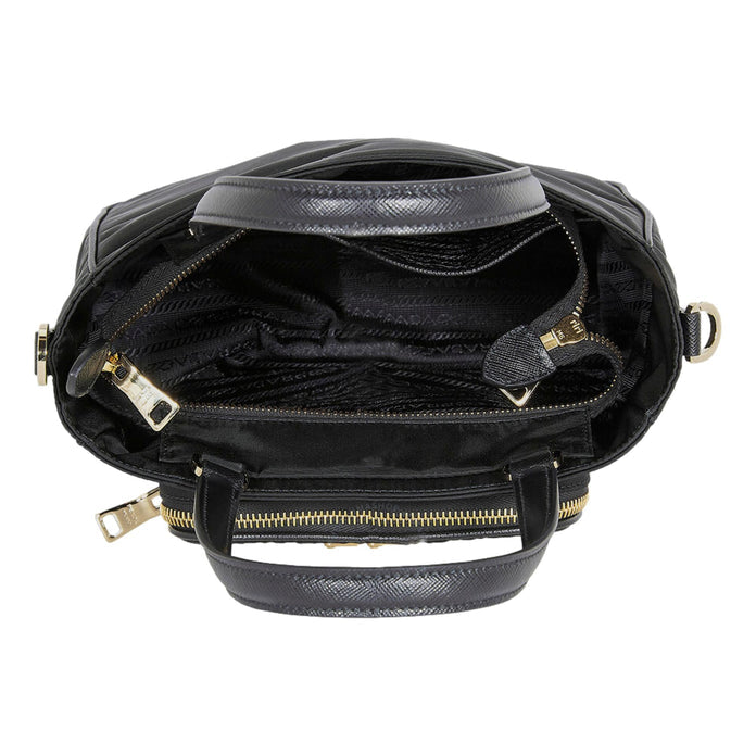 Prada Black Tessuto Nylon and Saffiano Leather Crossbody Satchel