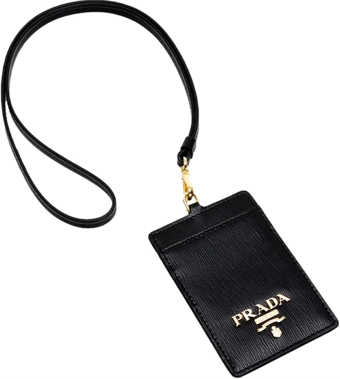 Prada Vitello Move Leather Card Case Badge Holder Wallet 1MC007