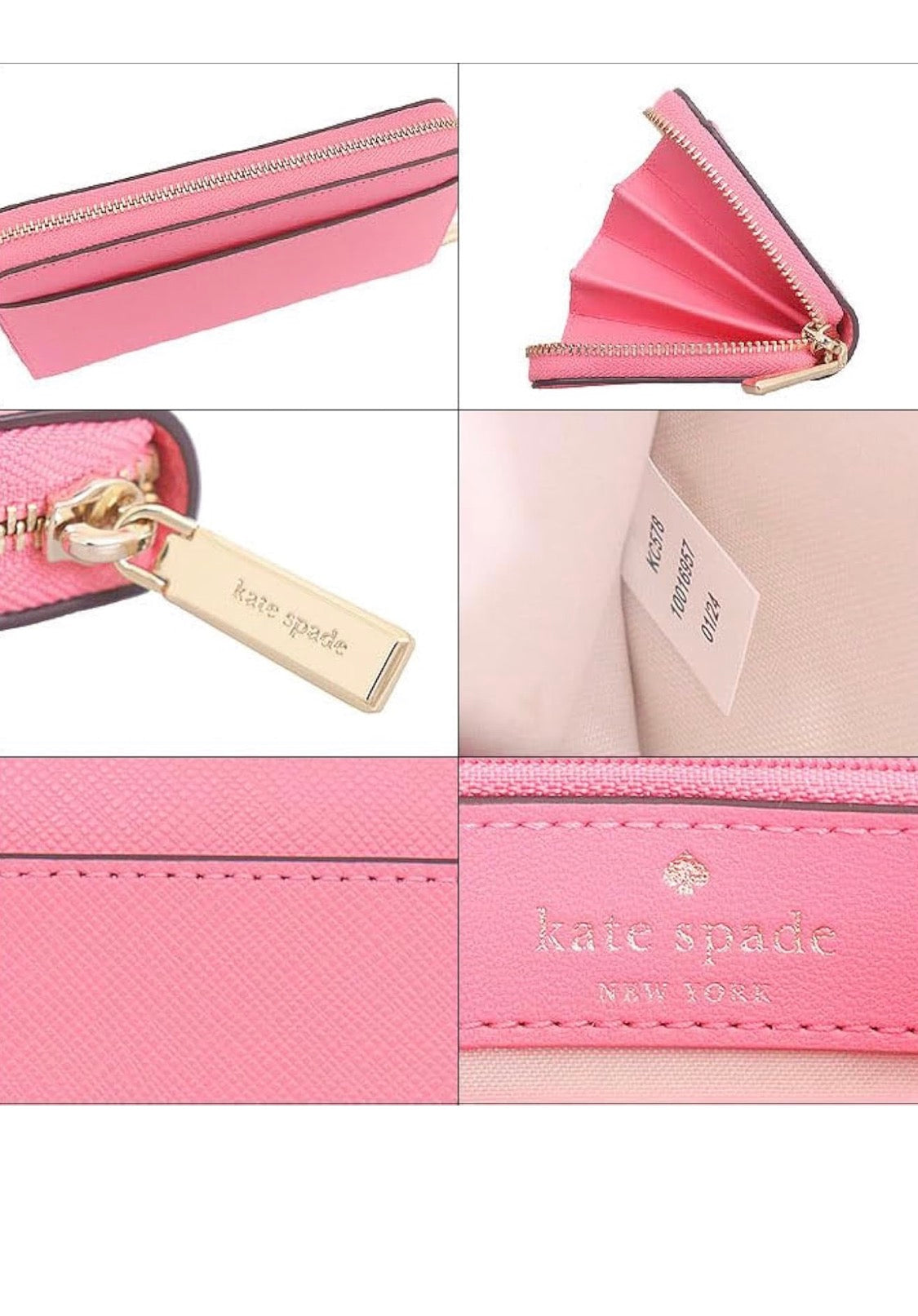 Kate spade New York Pink Zipper Wallet Long Clutch for Women