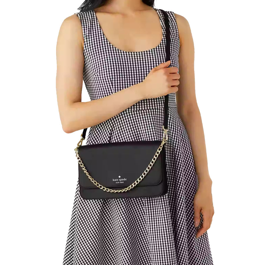 Kate Spade Madison Flap Crossbody Bag Leather Chain