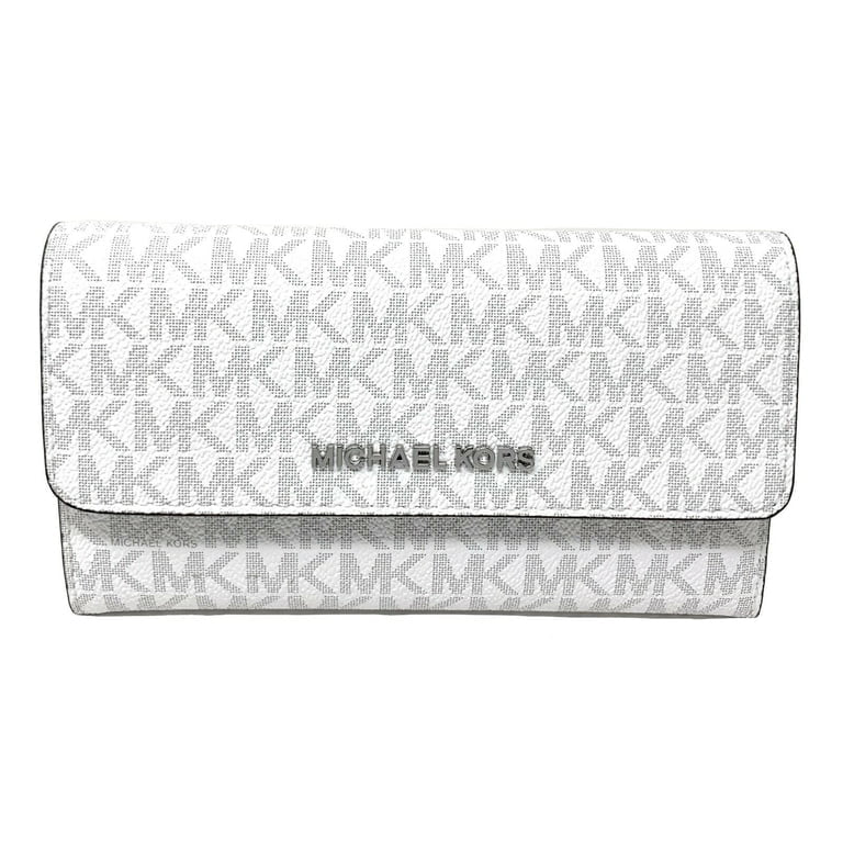 Michael Kors Women's White Monogram Foldover Clutch Wallet