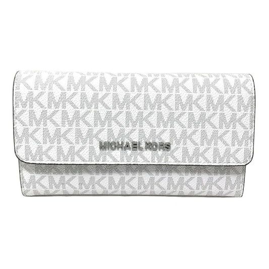 Michael Kors Women's White Monogram Foldover Clutch Wallet