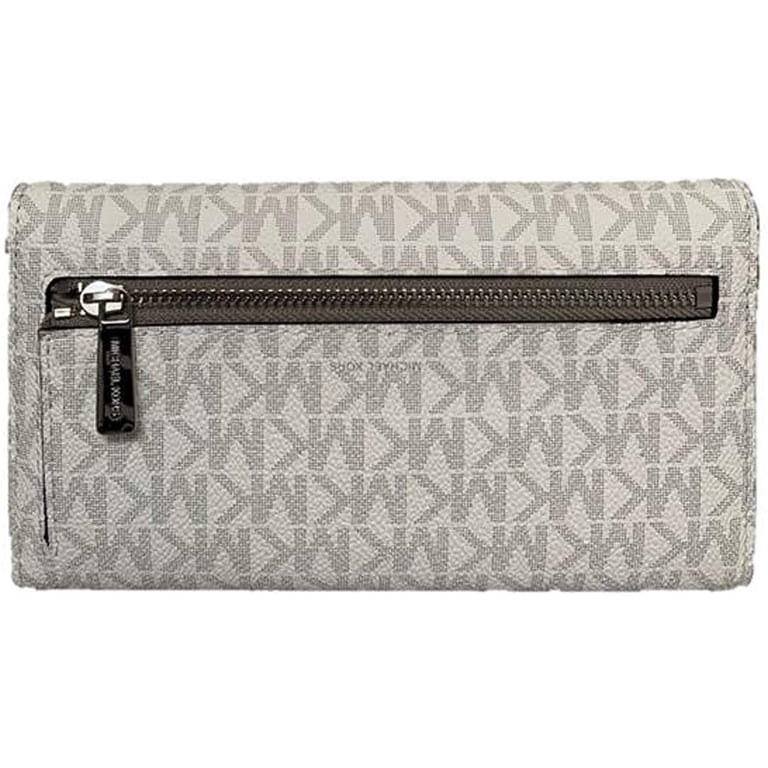 Michael Kors Women's White Monogram Foldover Clutch Wallet