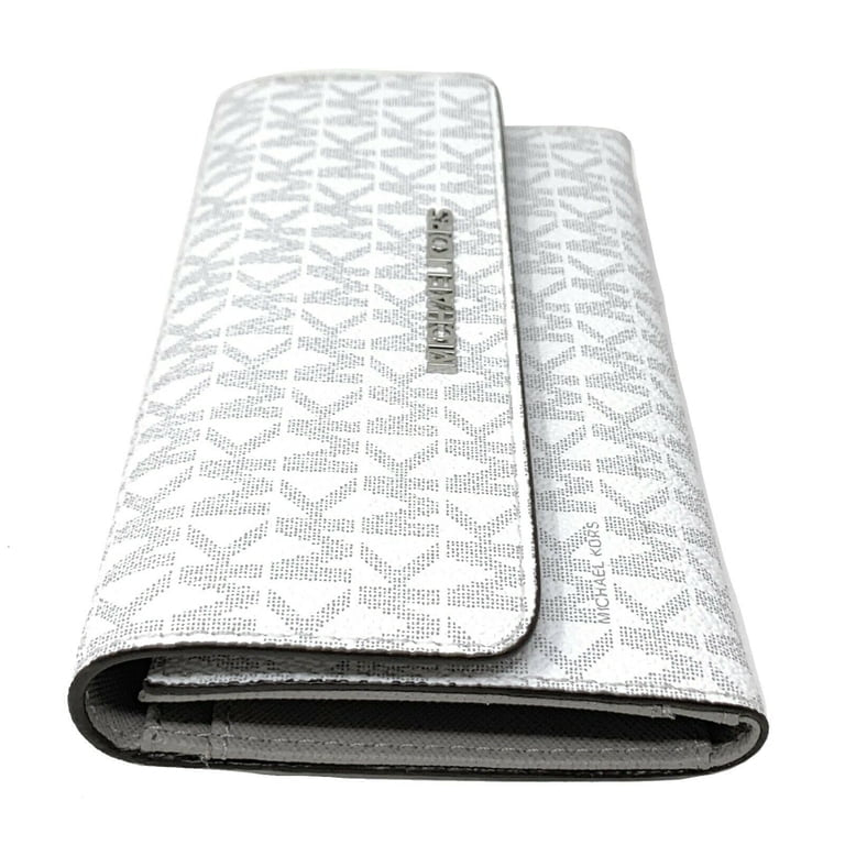 Michael Kors Women's White Monogram Foldover Clutch Wallet