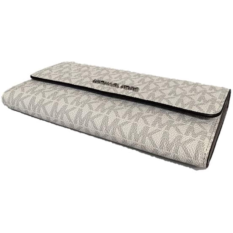 Michael Kors Women's White Monogram Foldover Clutch Wallet