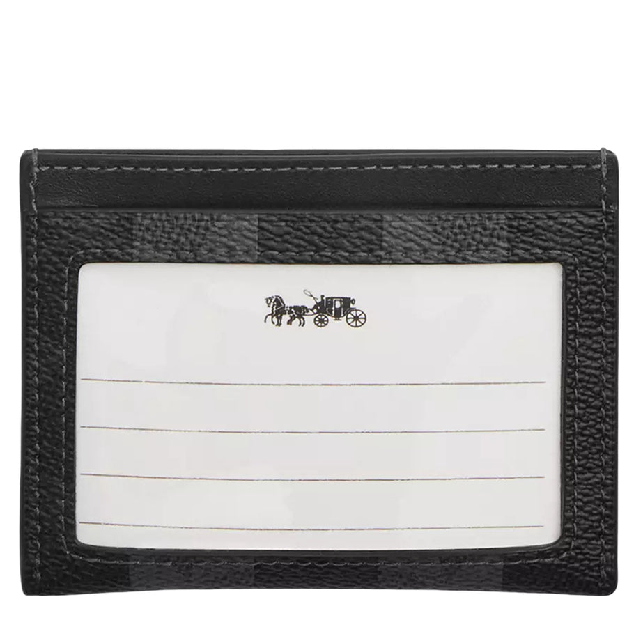 Coach Black Card Holder Slim Credit Card Case with Multiple Slots for Men