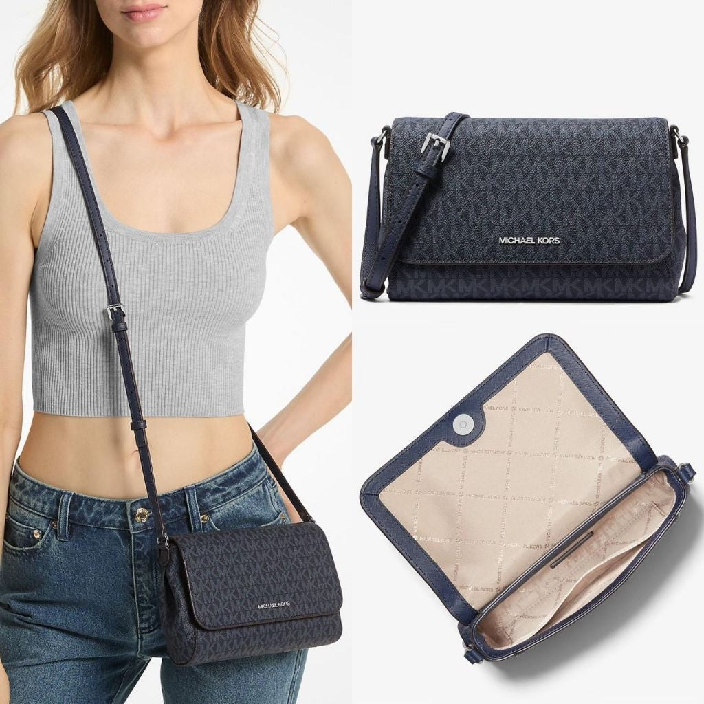 Michael Kors Crossbody Bag Sling Pouch Medium Convertible Pouchette Jet Set Crossbody Bag 35H8GTTC6B