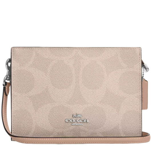 Coach Slim Crossbody Bag In Signature Canvas - Sand/ Taupe CAR12