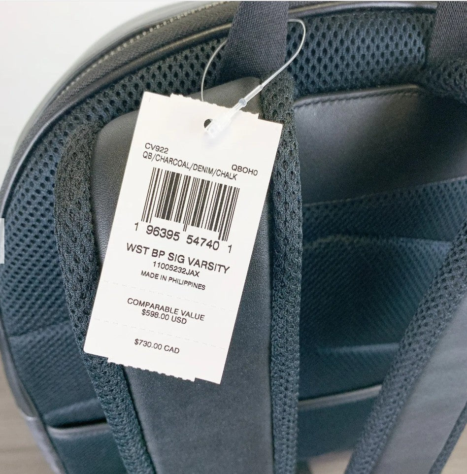 Coach Cv922 West Backpack Varsity Stripe /Denim/Chalk