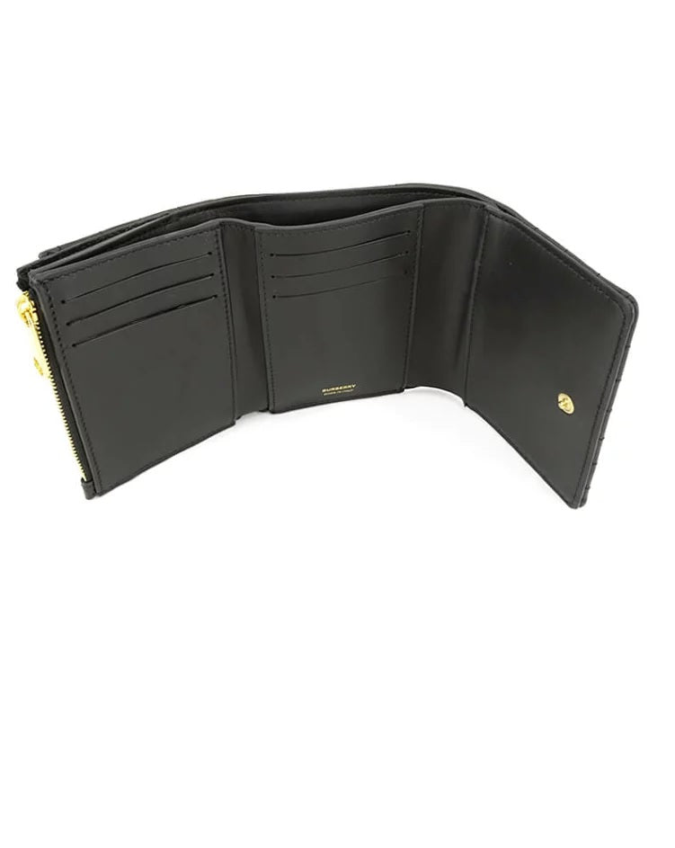 BURBERRY Tri-fold Roller Quilting Folding Wallet Black 8062372