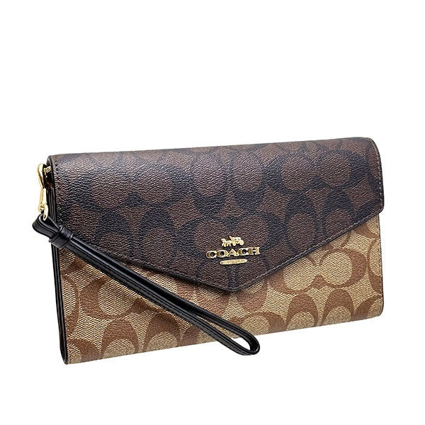 Coach Long Wallet Women PVC Coated Canvas x Leather FC7615