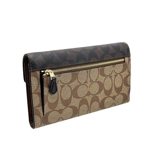 Coach Long Wallet Women PVC Coated Canvas x Leather FC7615