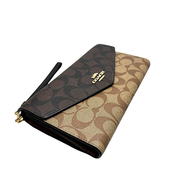 Coach Long Wallet Women PVC Coated Canvas x Leather FC7615