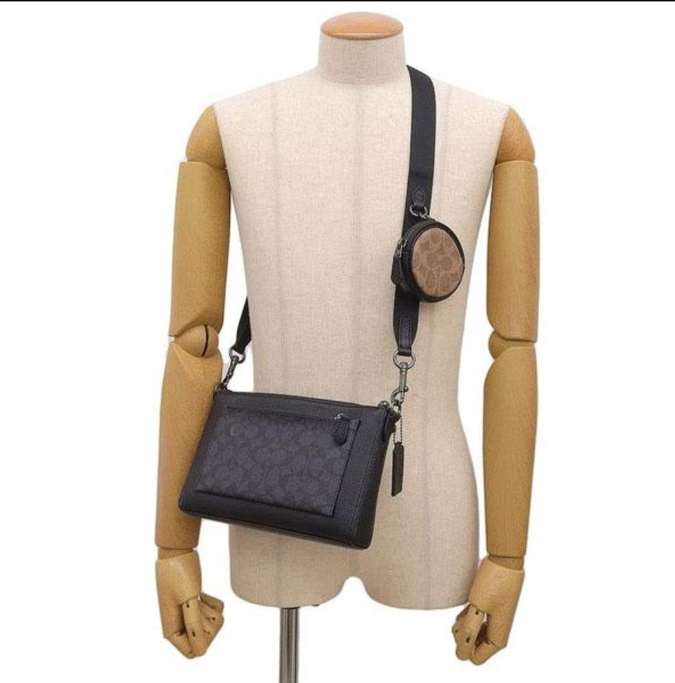 Coach Signature Canvas Black Leather CW372QBXAJ