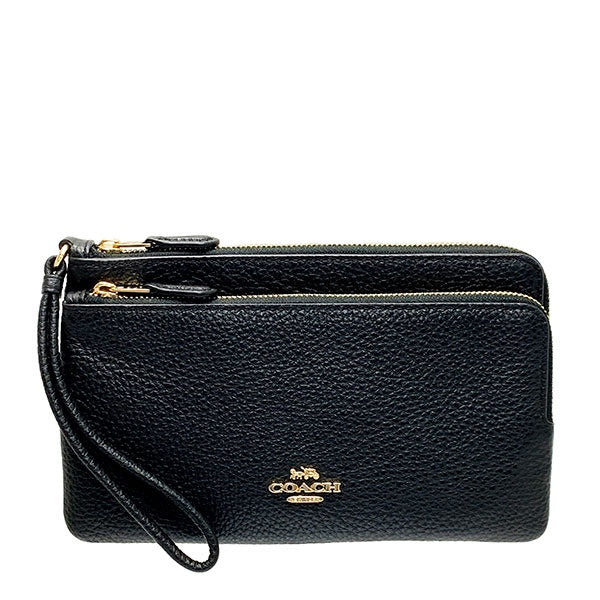 Wallet QUILTING shoulder ポーチ付き／black COACH C5576/5610 double zip wallet/wristlet – luxebags