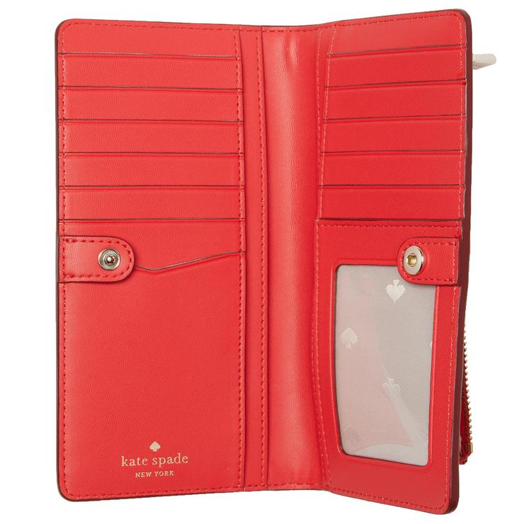 Kate Spade Staci Large Slim Bifold Wallet in Digital Red