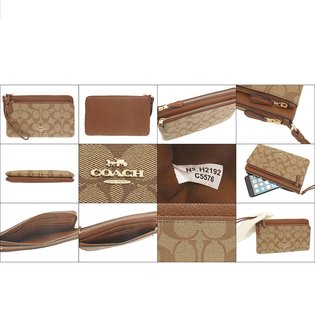 COACH C5576/5610 double zip wallet/wristlet – luxebags