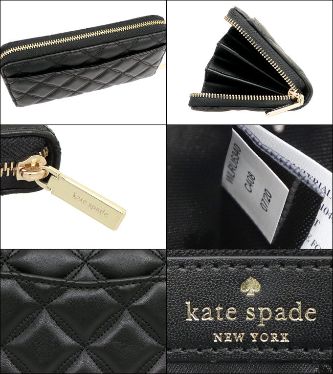 Kate spade Ladies wlru6340 Quilted leather Natalia Large Continental Wallet Round Zip